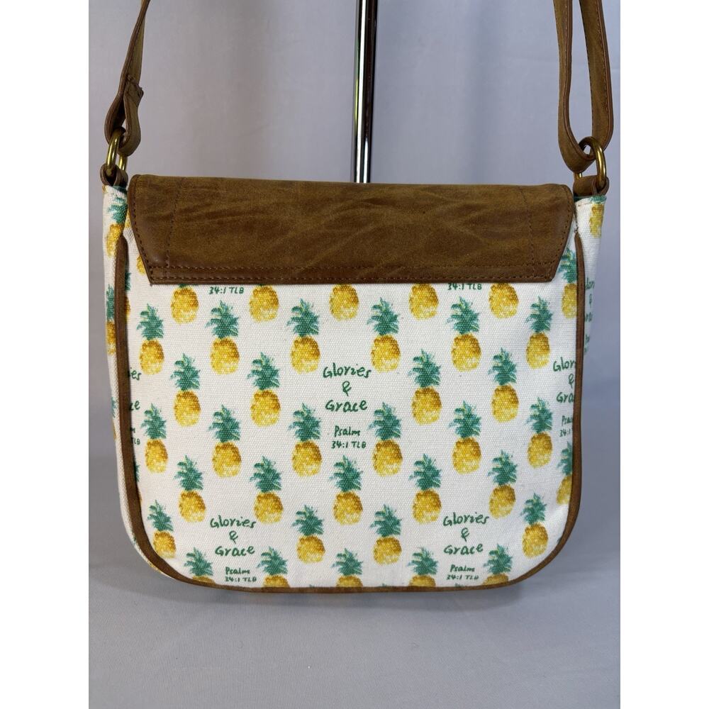 Pineapples Crossbody Purse Hallmark White Mary & Martha Journal Bible Bag